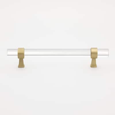 GlideRite 6-5/16 in. Clear Acrylic Cabinet Pulls Satin Gold (Set of 10)