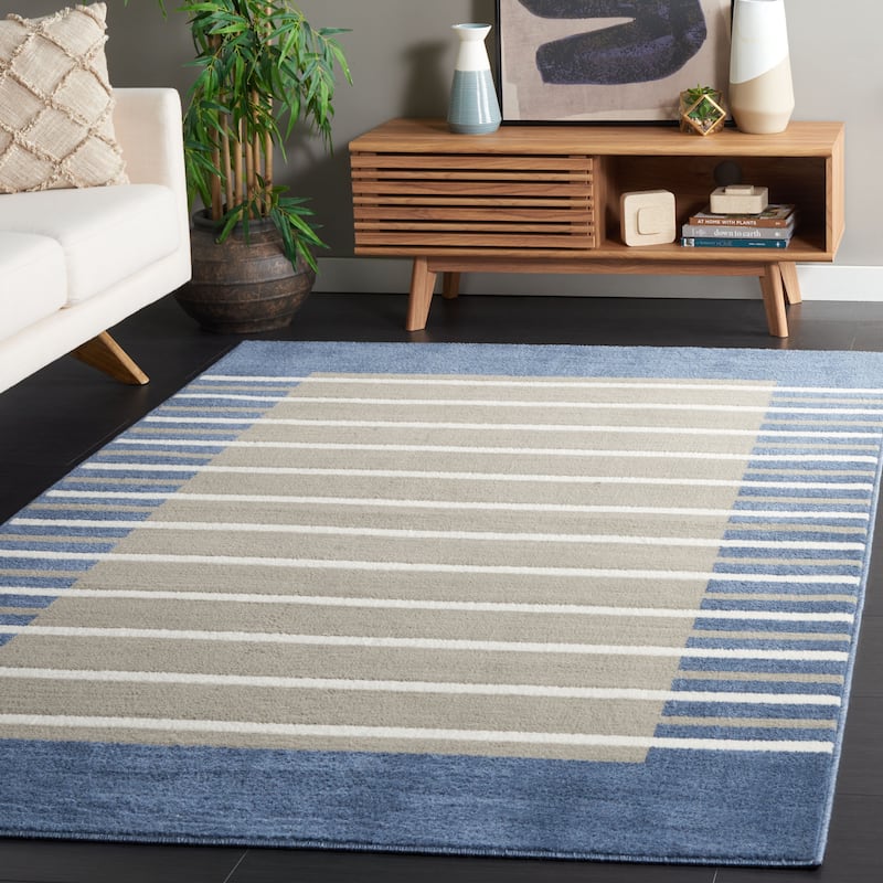 SAFAVIEH Pyramid Zilpah Casual Rug - 4'5" x 6'5" - Grey/Ivory Navy
