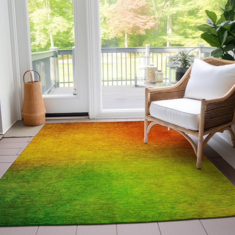 Machine Washable Indoor/ Outdoor Chantille Modern Ombre Rug