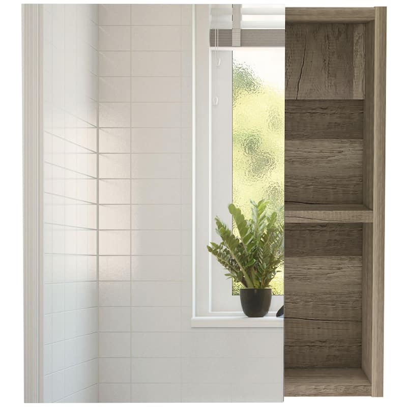 1-Shelf Rectangle Medicine Cabinet with Mirror
