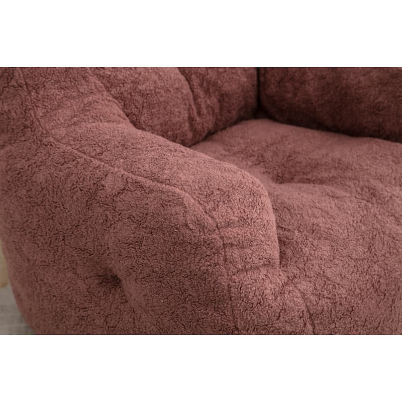 Bean Paste Red Teddy 39.37" Bean Bag Chair with Memory Sponge