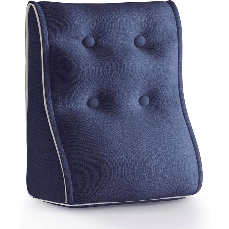 Sectional Headboard Pillow, Zipper Design Combinable Ergonomic Reading Pillow for Sitting in Bed, Adult Bedroom Decor Aesthetic - Dblue