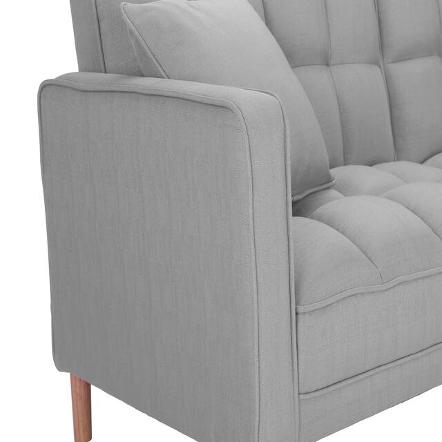 LUXMOD Futon Sleeper Sofa With 2 Pillows Fabric