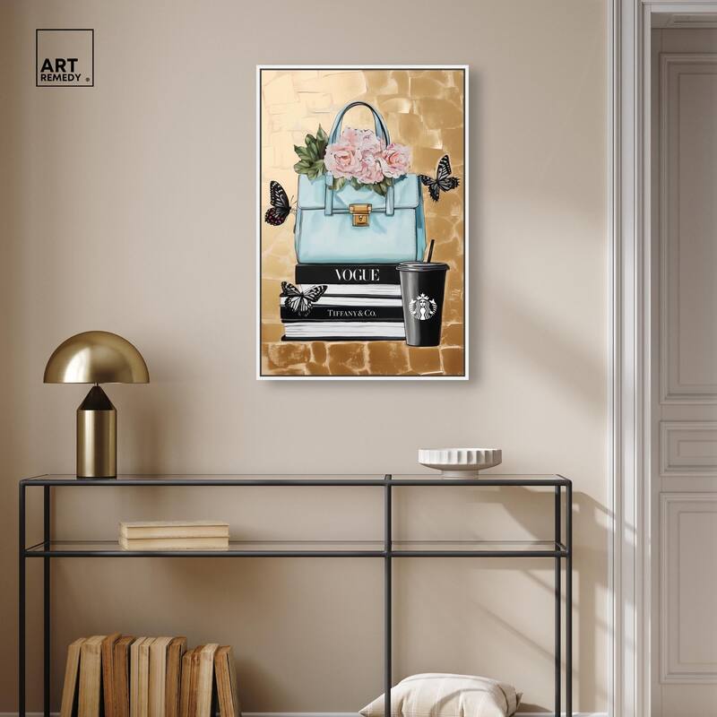 Golden Era of Glam Books Canvas by Art Remedy
