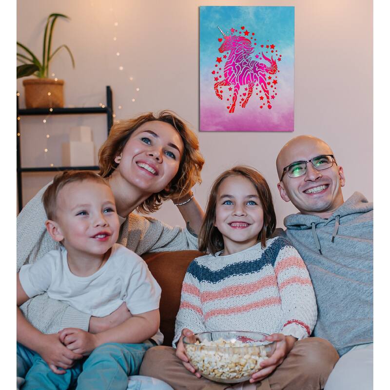 CoTa Global Unicorn Light Up LED Wall Art - Fun Changing Color LED - 15.75Lx11.9Wx1H inches