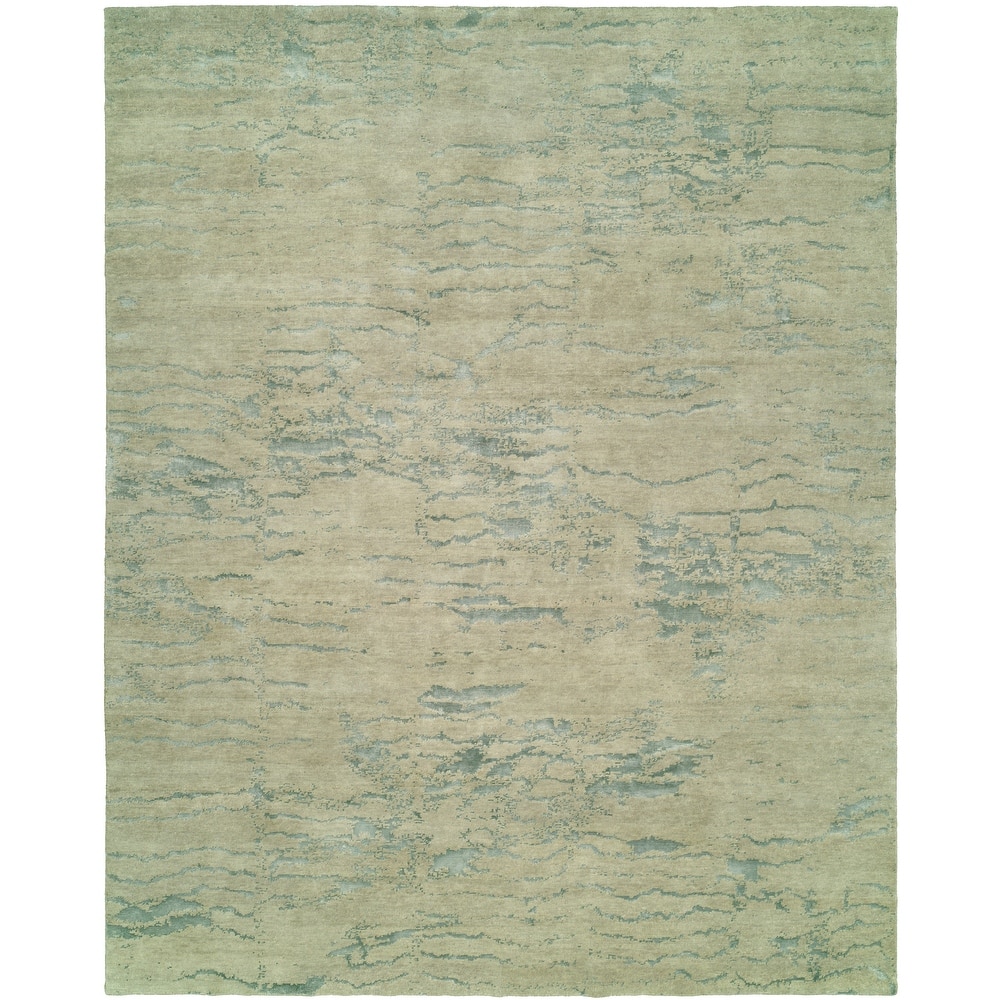 Modern Multi-Colored Hand-Knotted Wool & Viscose Area Rug