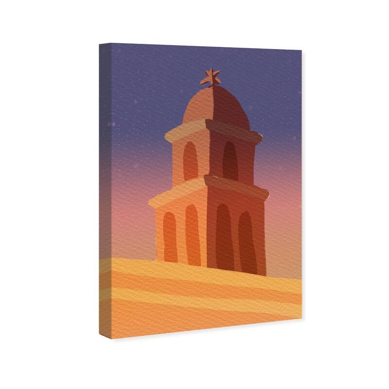 Wynwood Studio Canvas Architecture and Buildings Tower At Sundown Purple Bohemian & Eclectic Wall Art Canvas Print