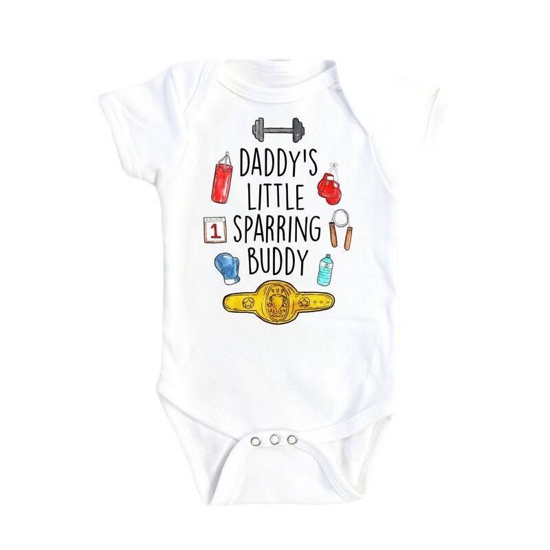 Boxing Sparring 2 - Baby Boy Girl Clothes Infant Bodysuit Funny Cute Newborn - Pink - 0-3M