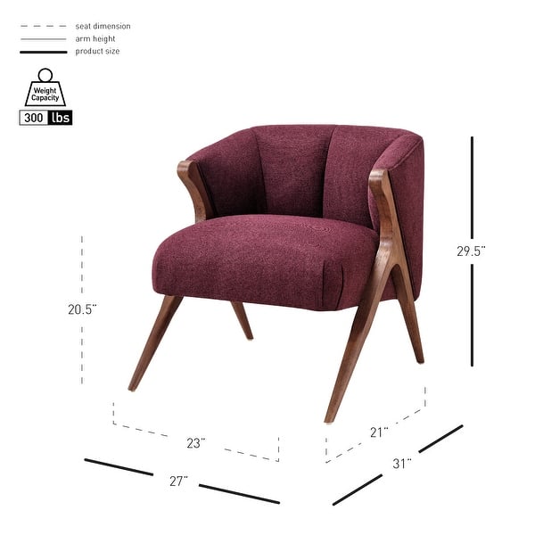 dimension image slide 0 of 4, NPD Furniture Florence Vintage Mid Century Low profile Accent Chair