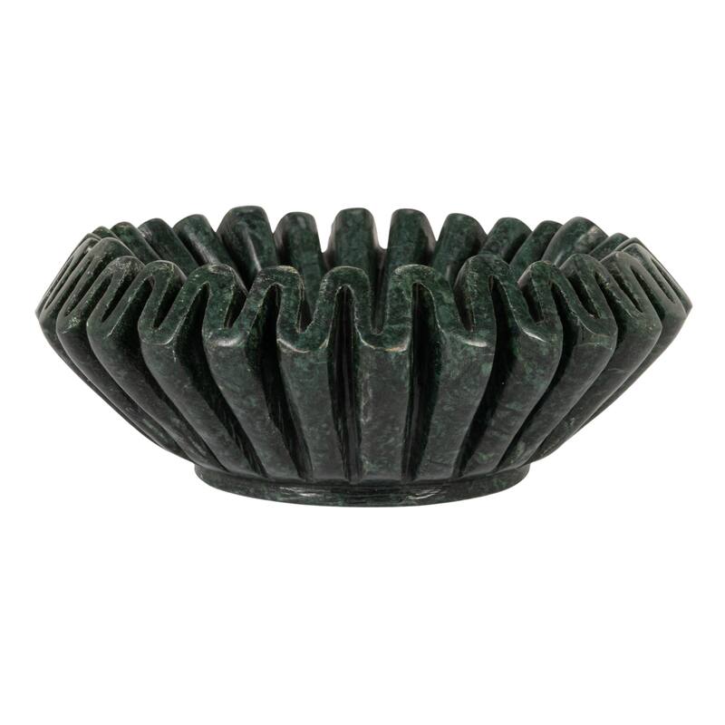 Marble Pleated Dish - 7.0"L x 7.0"W x 2.5"H