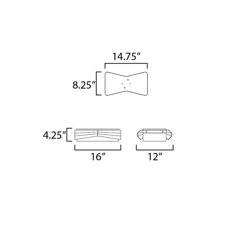 Maxim 10819SW Rizzo 2 Light 16" Wide Flush Mount Ceiling Fixture