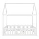 preview thumbnail 41 of 42, Fun House Platform Bed with Fence and Door, Wooden Floor Bed Frame with Roof, Distressed Washed Finish,for Kids Girls Boys