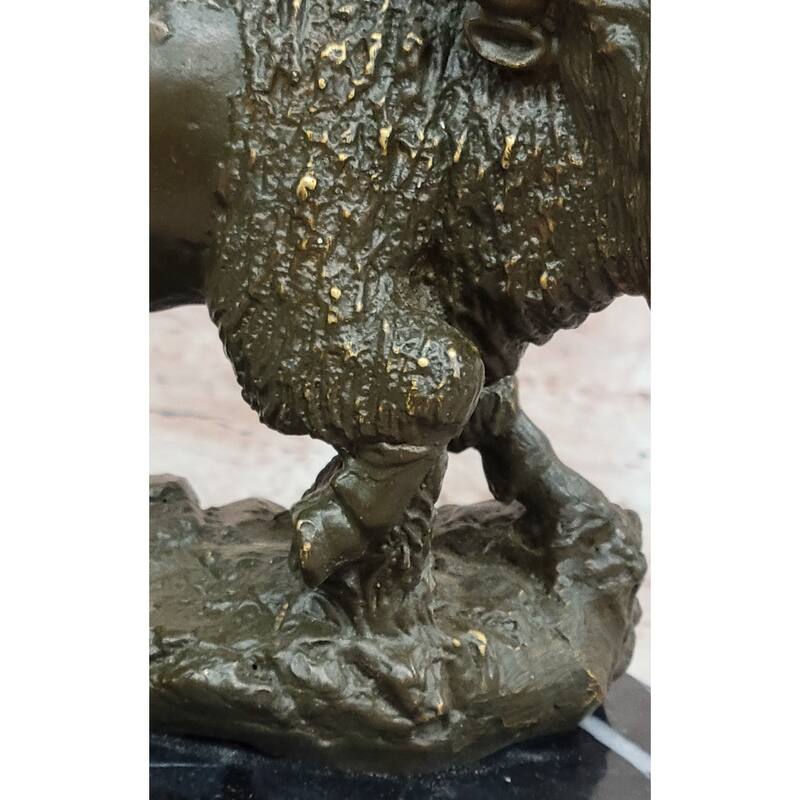Western Bronze American Buffalo Bison Sculpture – Rustic Wildlife Decor