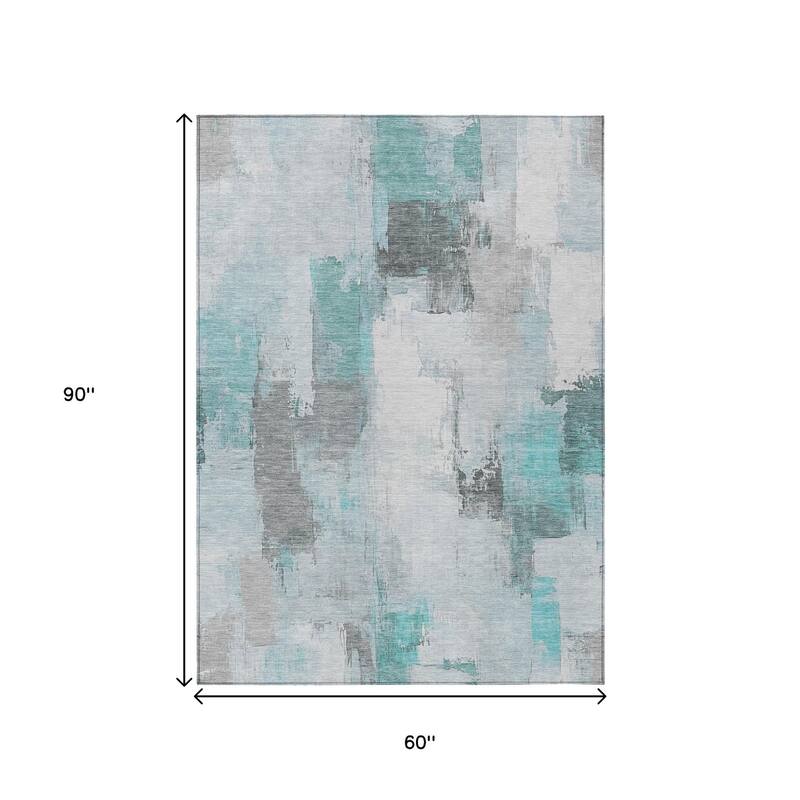 HomeRoots Abstract Transitional Rectangle Outdoor Rug