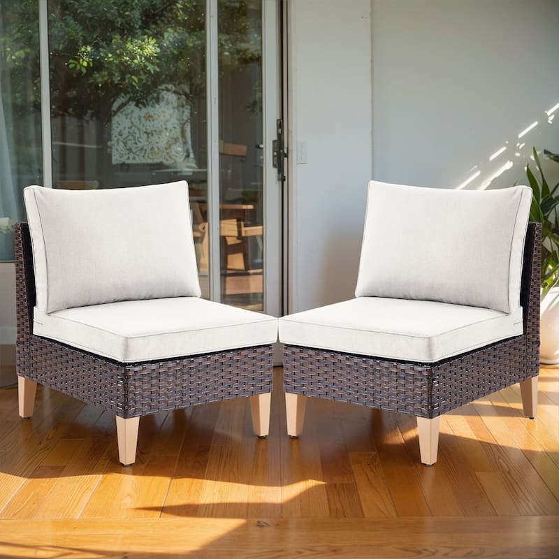 All-Weather Sofa Outdoor Conversation Set - Brown - Beige