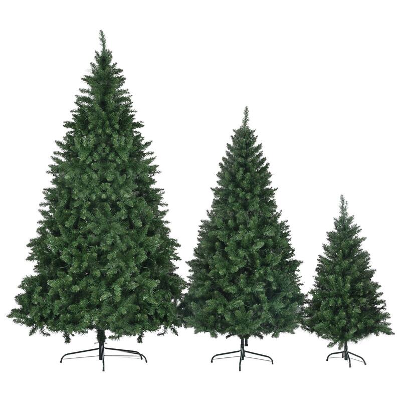 HomeRoots Three Piece Pre Lit Extra Full Frosted Pine Christmas Tree Set - Green - 51.20 in. x 96.00 in. x 51.20 in.