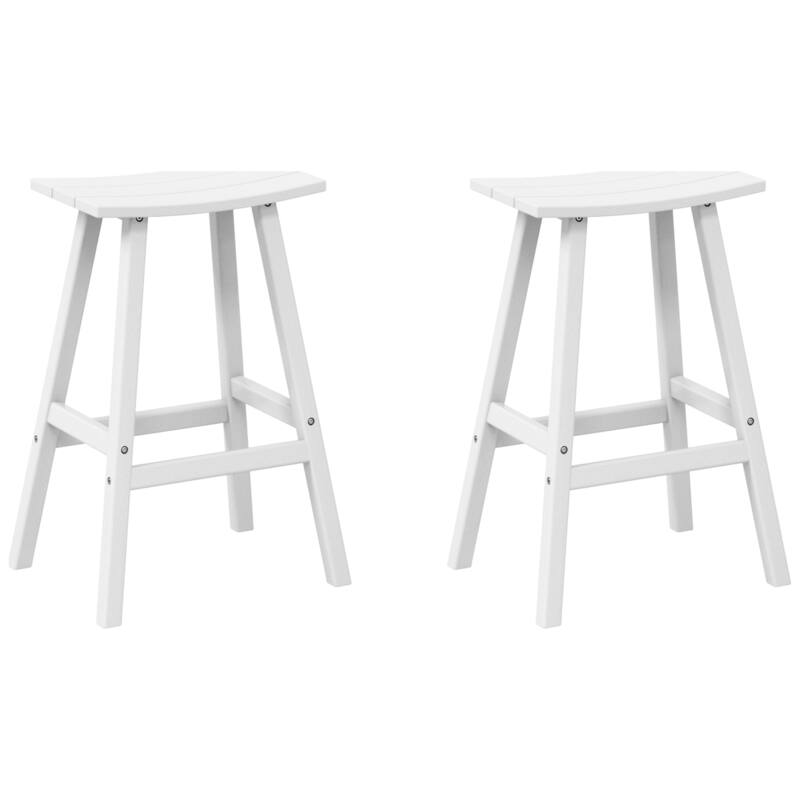 Laguna Hdpe All Weather Outdoor Patio 29" Saddle Seat Bar Stool (Set Of 2)