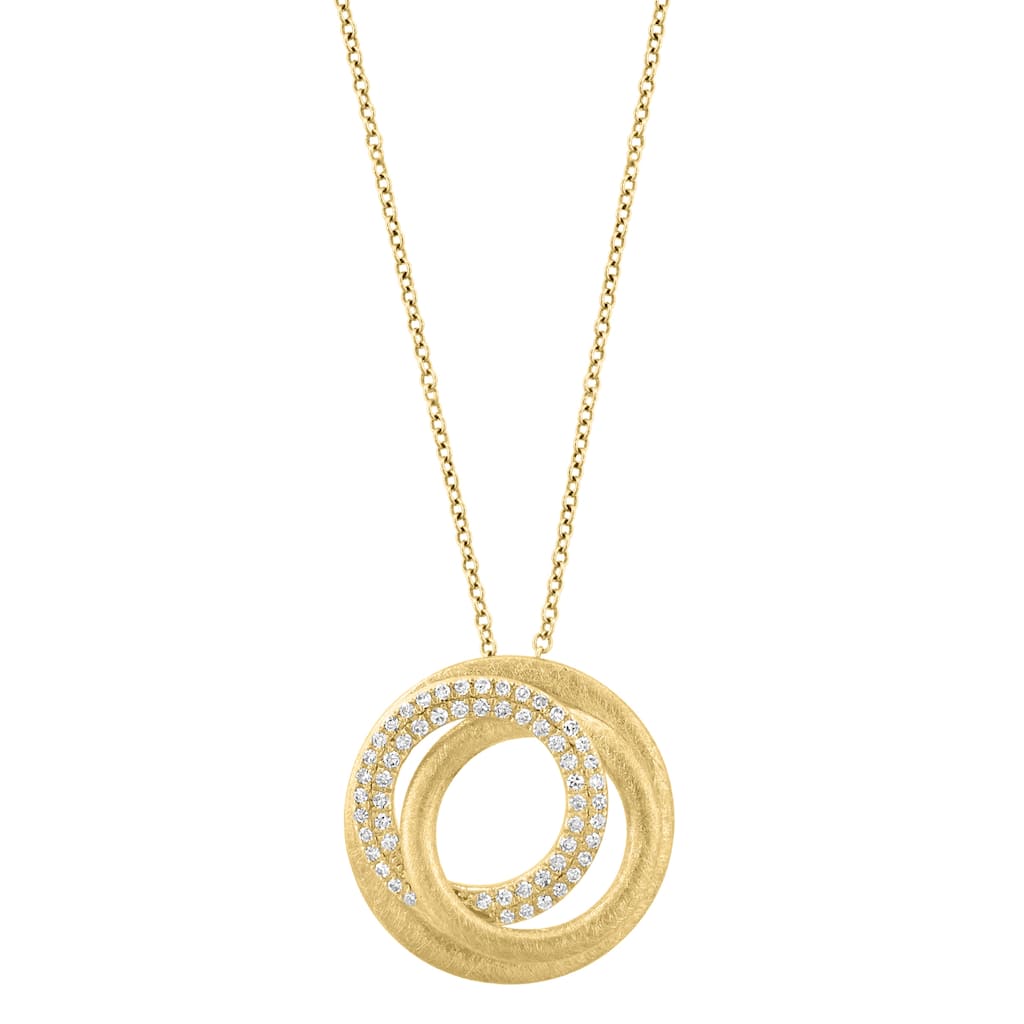 EFFY 14k Yellow Gold Diamond Crossover Pendant Necklace