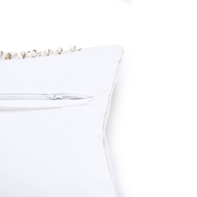 Reela Textured Jute and Cotton Lumbar Throw Pillow by Sevita