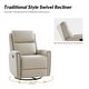 preview thumbnail 71 of 111, Fiacro 30.31" Genuine Leather Wingback Swivel Rocker Recliner with Nailhead Trim