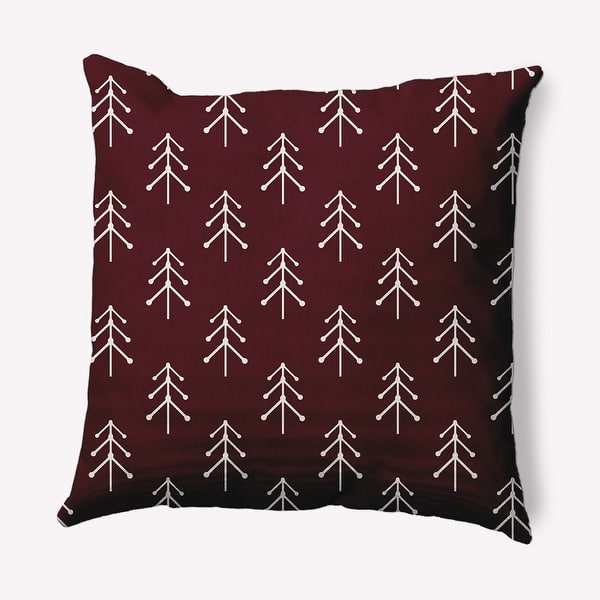 slide 2 of 17, Patterned Trees Winter Soft Spun Polyester Decorative Throw Pillow 16 x 16 - Christmas Burgandy