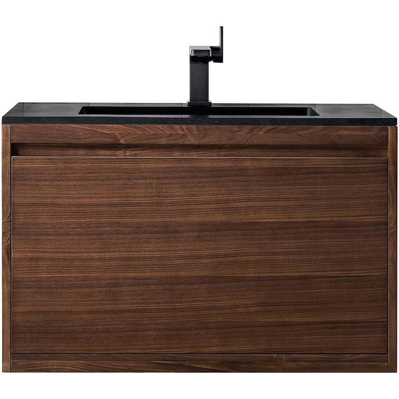 James Martin Vanities 805-V35.4-CH Mantova 36" Wall Mounted Single - Mid-Century Walnut - Walnut Finish