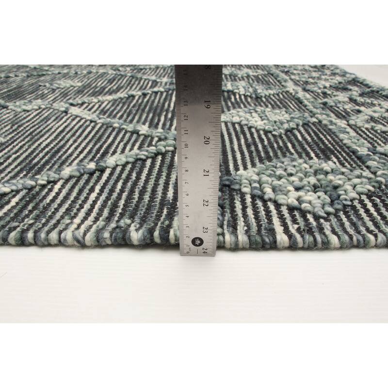 ECARPETGALLERY Braid weave Sienna Teal Wool Rug - 5'3 x 7'7