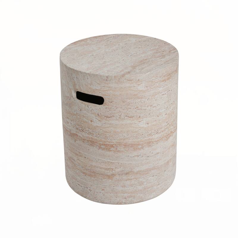 Outdoor/Indoor Lightweight Concrete Side Table With Side Handles