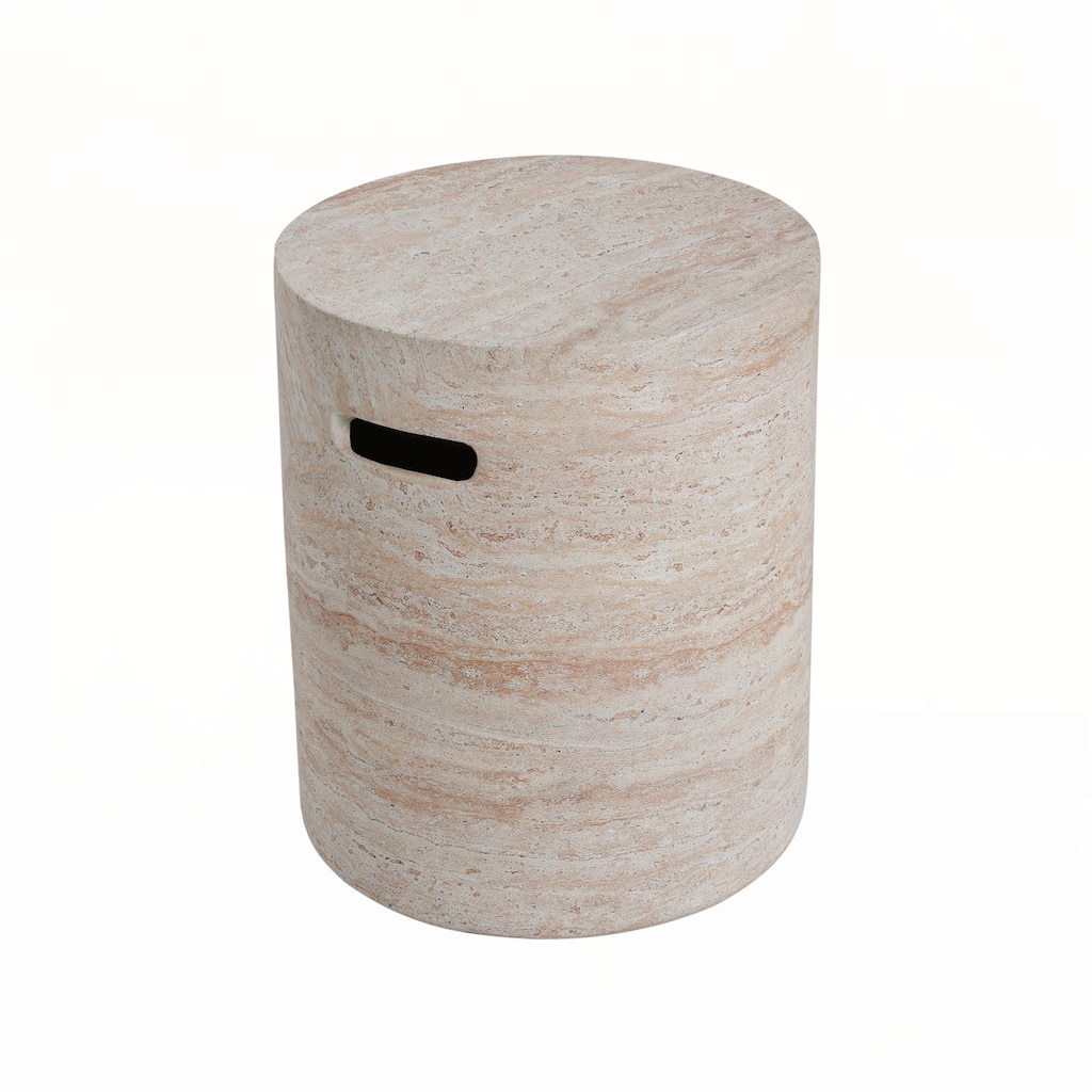 Outdoor/Indoor Lightweight Concrete Side Table With Side Handles