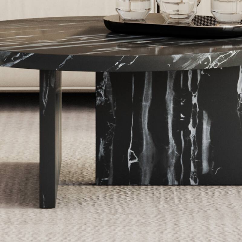 31.4-inch MDF Circular Patterned Coffee Table