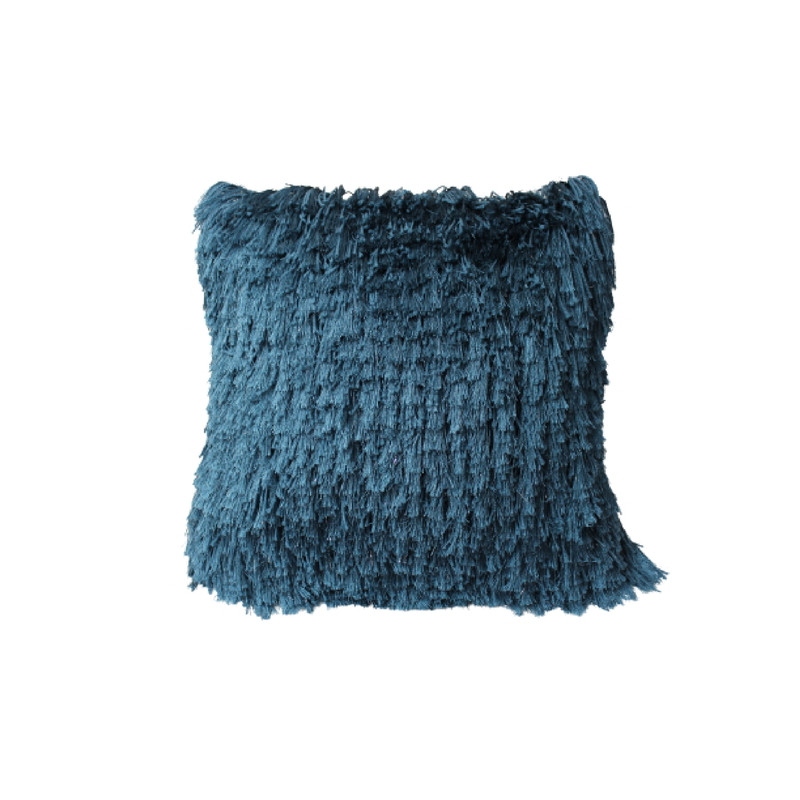Teal clearance furry pillow