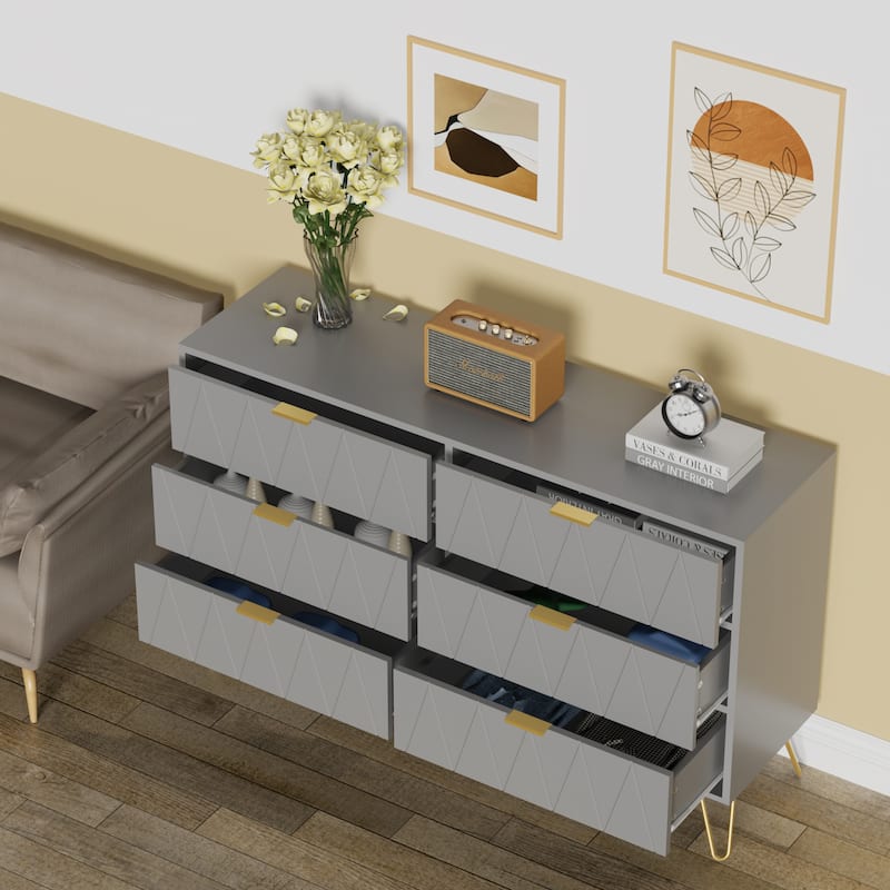 6 Drawer Dresser Drawer Chest Storage Cabinet Organizer