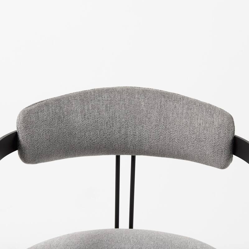 Upholstered Dining Arm Chair with Metal Frame and Cushion - 21” x 20” x 30”