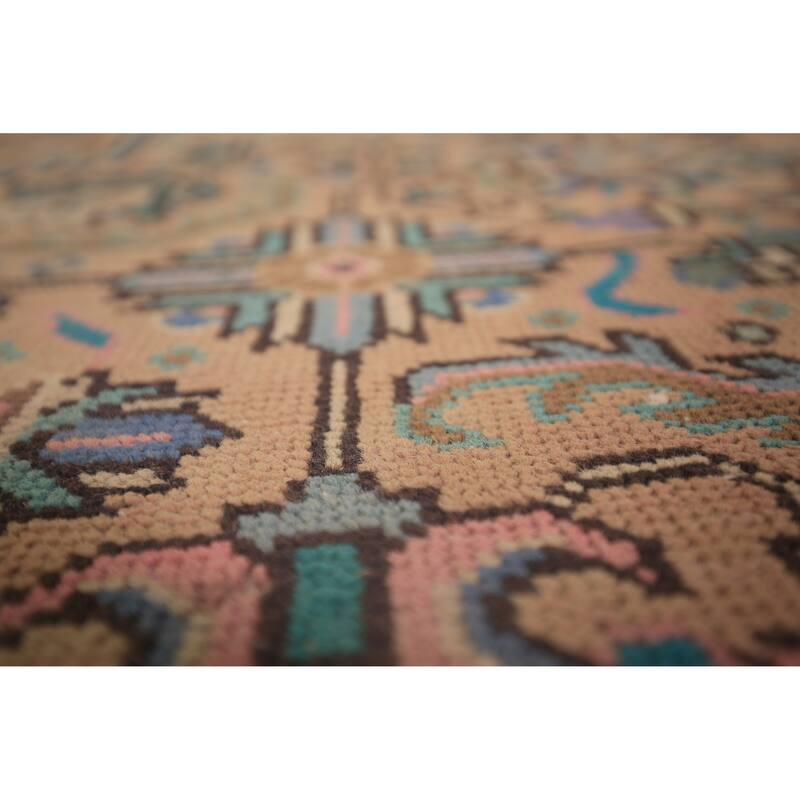 Geometric Tabriz Persian Vintage Area Rug Hand-Knotted Wool Carpet - 8'3" x 11'4"