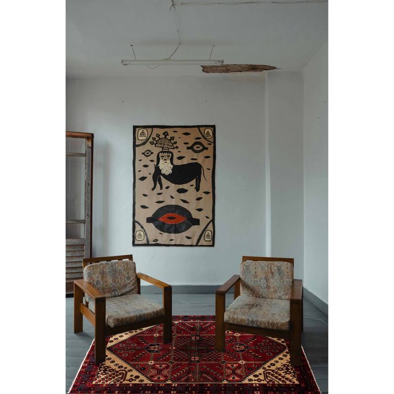 ECARPETGALLERY Hand-knotted Andelz Red Wool Rug - 5'3 x 6'9