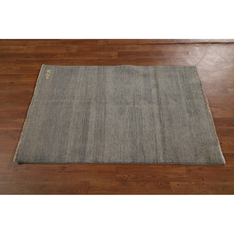 Modern Stripe Gabbeh Oriental Rug Hand-Knotted Wool Carpet - 2'8"x 4'0"