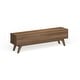 preview thumbnail 15 of 38, Render Low Profile 59 Inch TV Stand in Walnut / White