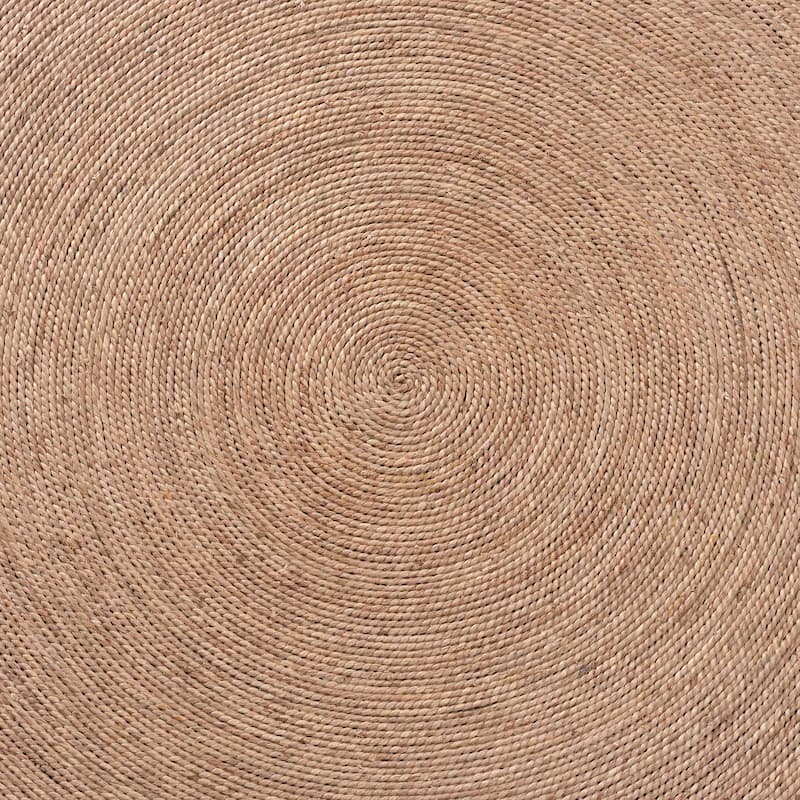 Bistra Modern Bohemian Natural Brown Seagrass and Wood Dining Table