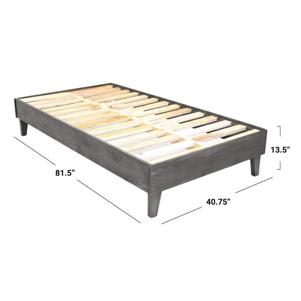 dimension image slide 23 of 30, Kotter Home Solid Wood Mid-century Modern Platform Bed