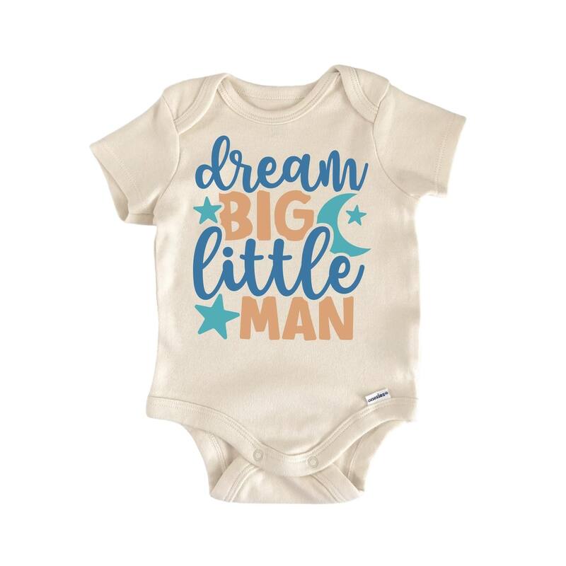 Dream Little Man - Baby Boy Girl Clothes Infant Bodysuit Funny Cute Newborn - Pink - 0-3M