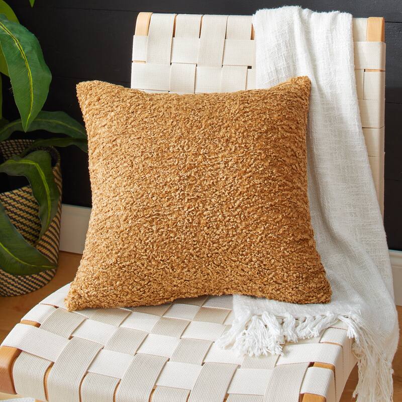 Sorra Home Indoor Soft-Textured Knife Edge Square Pillow - 20 in - Zazzle Camel