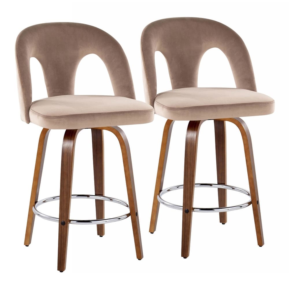 Ava Upholstered 26" Fixed-Height Counter Stool - Set of 2