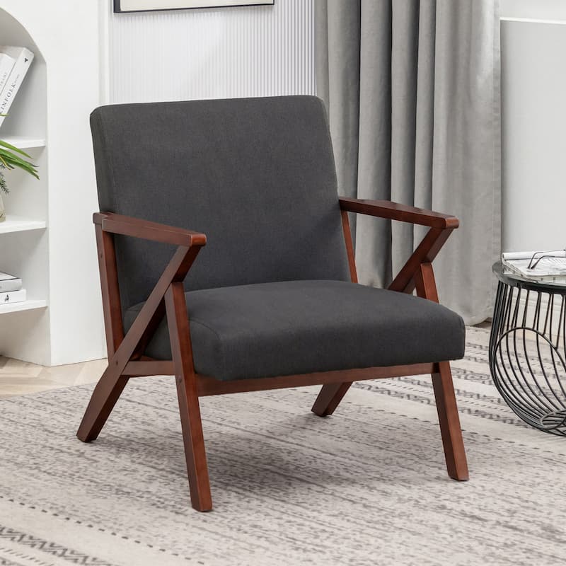 Convenience Concepts Take a Seat Cliff Accent Chair - Dark Gray Fabric/Espresso