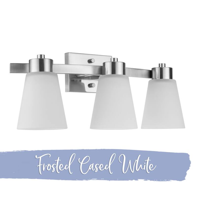Prominence Home Fairendale Traditional Farmhouse Bathroom Vanity Light, Brushed Nickel - Brushed Nickel