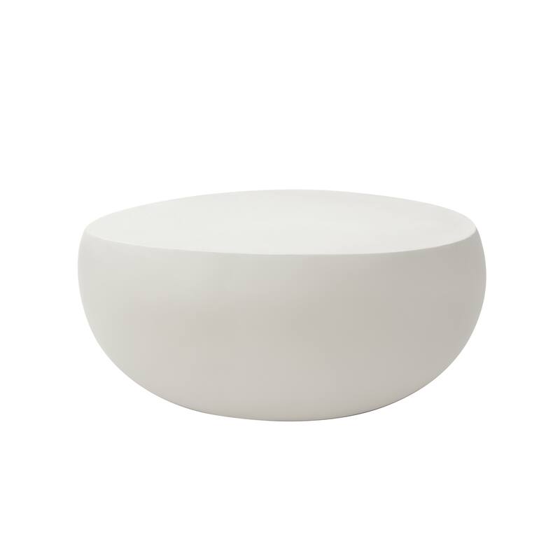 Elementi Home Ikaria 42" Egg-Shape Concrete Coffee Table - 42.3 X 39.6 X 18.9