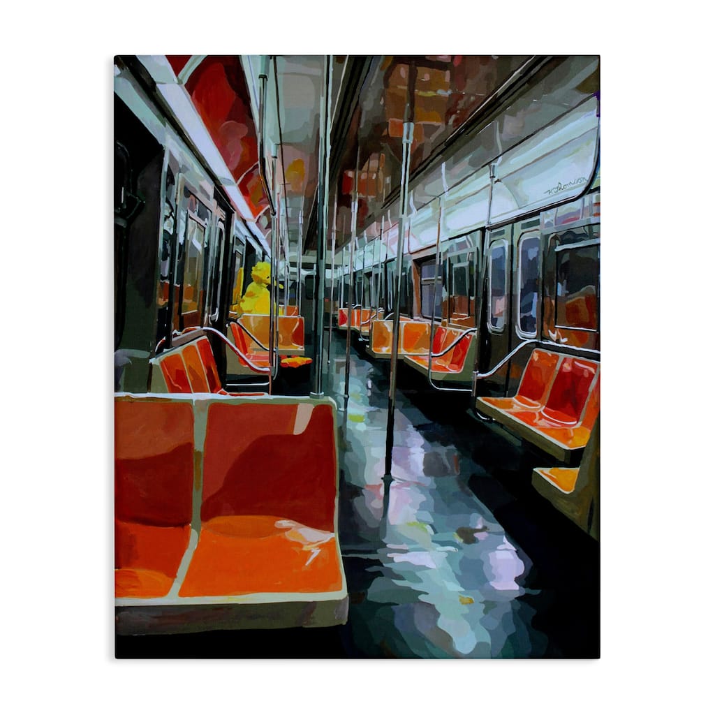 Stupell Bird Character in Subway Train Canvas Wall Art Design By Keith Thomson