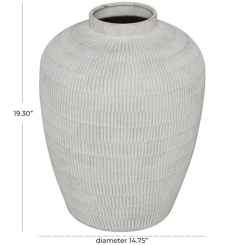 Ceramic Faux Marble Decorative Vase - White - Roche River Decor