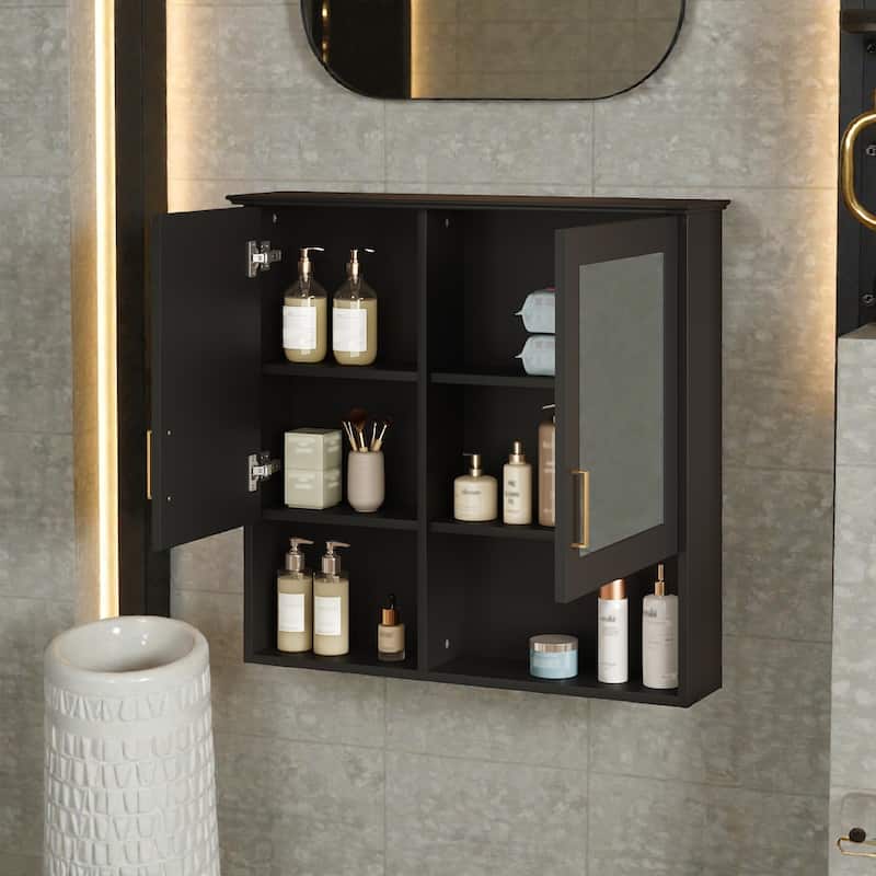 30 Inch Wall Mounted Bathroom Medicine Cabinet with Mirror, Adjustable Shelves, Soft Close Doors