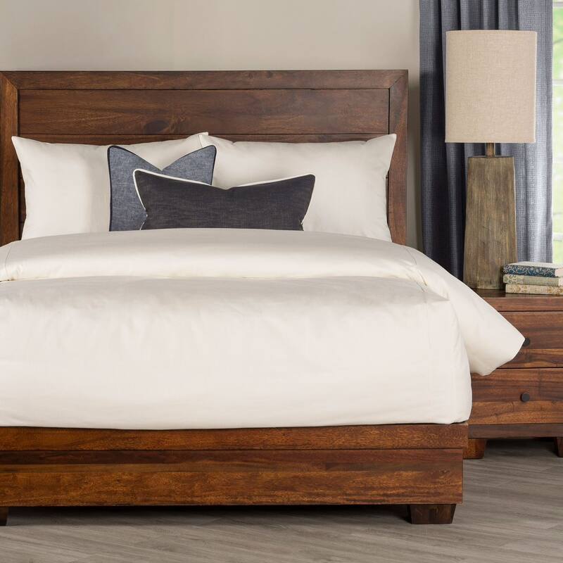 Overall Denim-Style Bed Cap Comforter Set with Sewn Corners - White - Twin