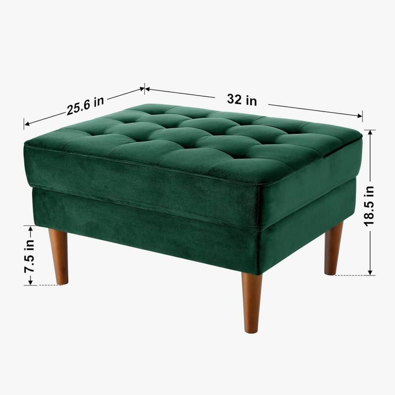 Oversized Upholstered Velvet Ottomans Bench